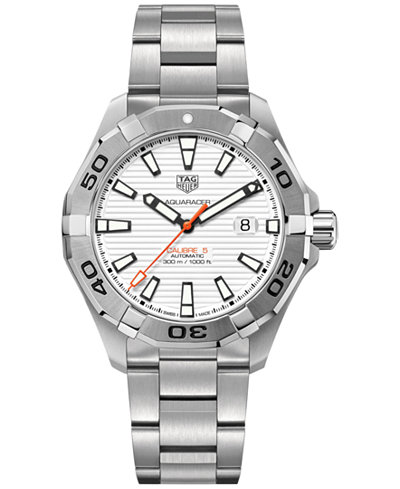 TAG Heuer Men's Swiss Automatic Aquaracer Calibre 5 Stainless Steel Bracelet Watch 43mm