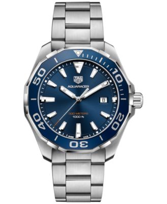 TAG Heuer - Men's Swiss Aquaracer Stainless Steel Bracelet Watch 43mm WAY101C.BA0746