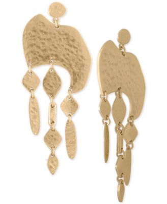 RACHEL Rachel Roy - Gold-Tone Hammered Shaky Drop Earrings