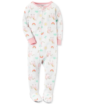 Carters 1-Pc. Unicorn-Print Cotton Footed Pajamas, Baby Girls 0-24 months