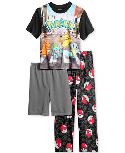 Pokemon 3 Pc Pajama Set Little Boys 2 7 Big Boys 8 20