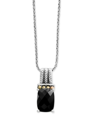 image of Balissima by Effy Onyx Pendant Necklace in Sterling Silver and 18k Gold