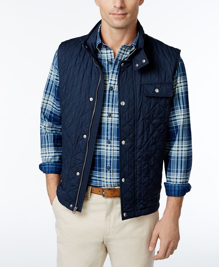 Brooks Brothers Men's Diamond Quilted Vest - Macy's