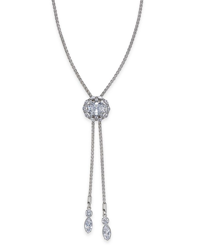 Nina SilverTone Crystal Ball Lariat Necklace Macy's