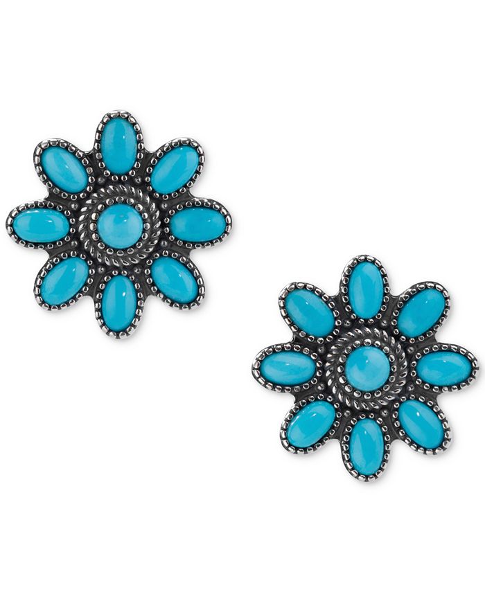 American West Genuine Turquoise 3 1 8 ct. t.w. Flower Stud