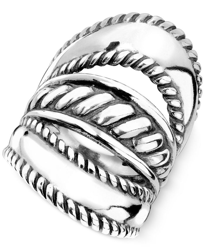 Carolyn Pollack - Ornate Three-Row Ring in Sterling Silver
