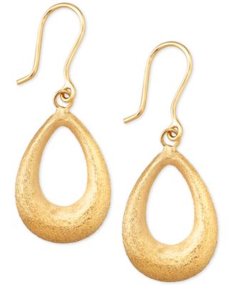 Matte Finish Teardrop Drop Earrings in 10k Gold - Macy's