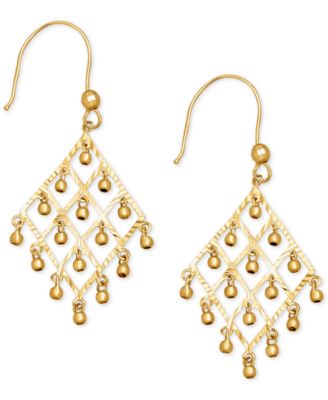 Macy's - Dangle Bead Chandelier Earrings in 14k Gold