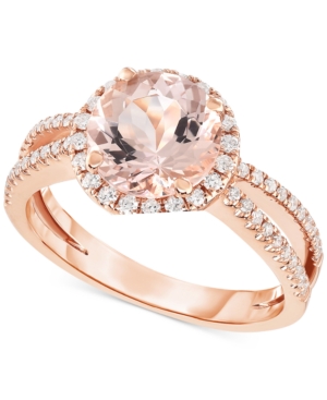 image of Morganite (1-5/8 ct. t.w.) & Diamond (1/3 ct. t.w.) Ring in 14k Rose Gold