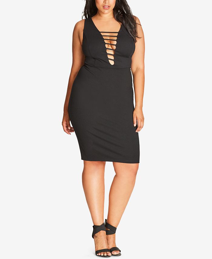 City Chic Trendy Plus Size Strappy Bodycon Dress Macy s