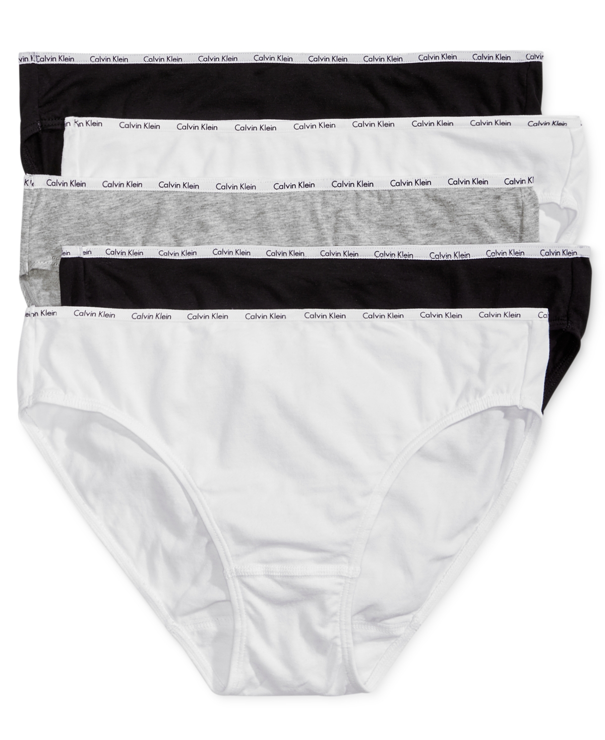 Calvin Klein 5-Pk. Cotton-Blend Bikini Underwear  -White/Gray