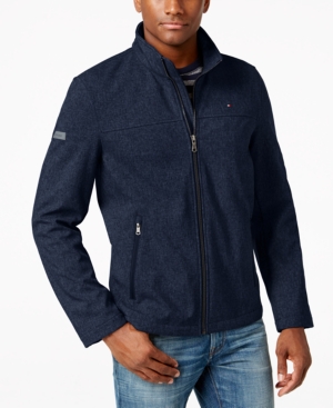 TOMMY HILFIGER MEN'S SOFT-SHELL CLASSIC ZIP-FRONT JACKET