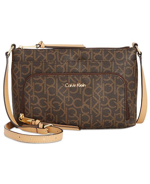 Calvin Klein Lily Signature Crossbody & Reviews - Handbags & Accessories - Macy&#39;s