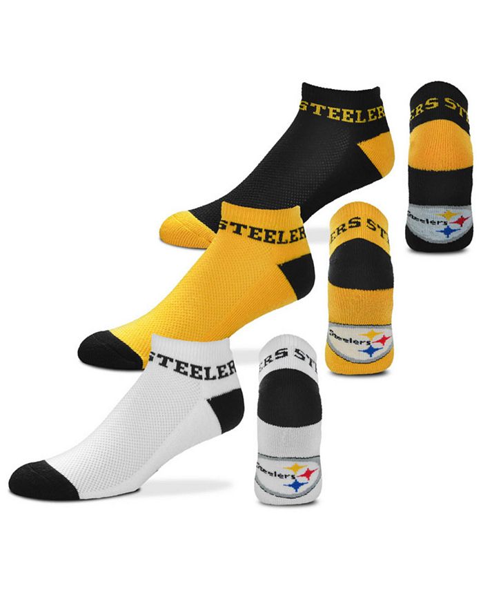 For Bare Feet Pittsburgh Steelers 3pack Money No Show Socks - Macy's