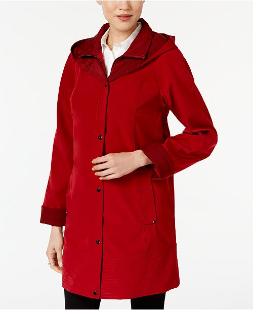 Jones New York Two Toned A Line Hooded Raincoat Reviews Coats