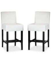 White faux shop leather counter stools