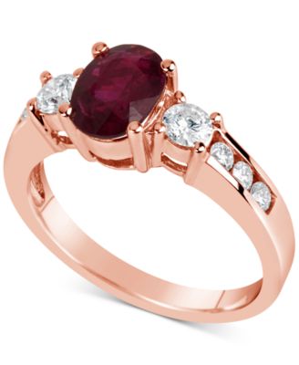Macy's - Ruby (1-1/2 ct. t.w.) & Diamond (1/2 ct. t.w.) Ring in 14k Rose Gold