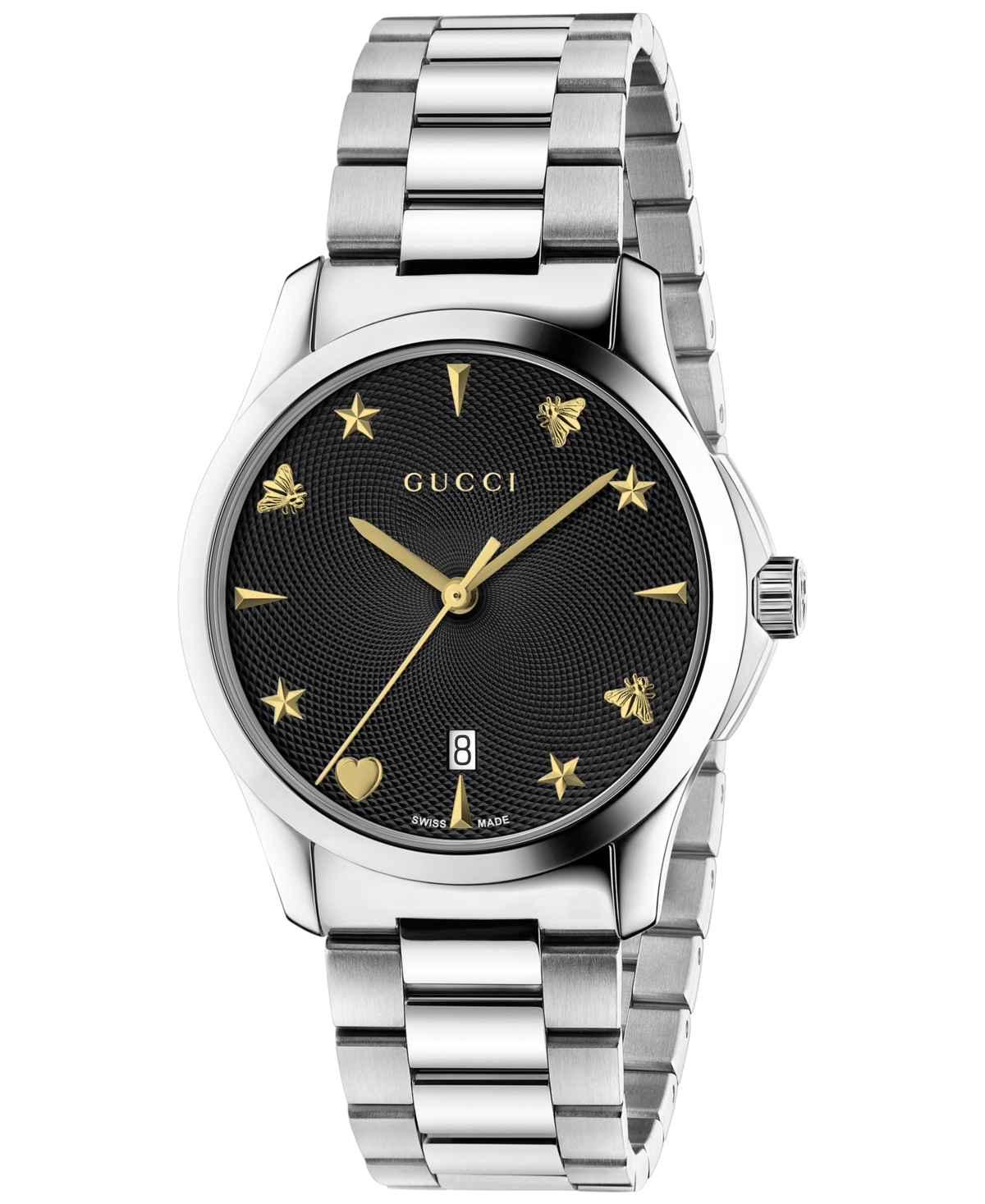 Gucci Unisex Swiss G-timeless Stainless Steel Bracelet Watch 38mm In Silver