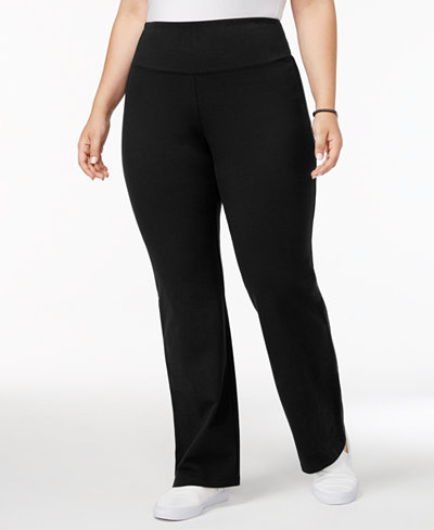 Style & Co Plus Size Tummy-Control Bootcut Yoga Pants, Created for Macy ...