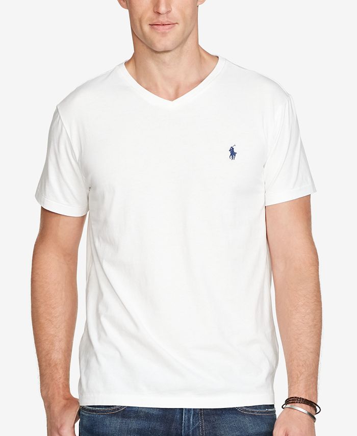 Polo Ralph Lauren Men's Core Medium-Fit V-Neck Cotton Jersey T-Shirt ...