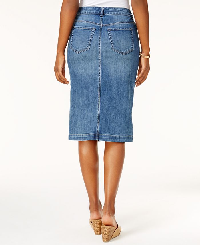 Style & Co Embroidered Denim Skirt, Created for Macy's Macy's