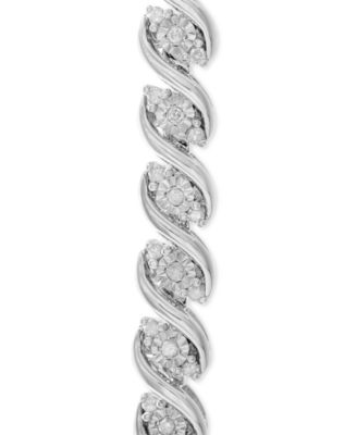 Diamond Twist Bracelet (1 ct. t.w.) in Sterling Silver
