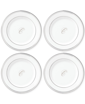 Lenox Federal Platinum Monogram Tidbit Plates Set Of 4 Script Letters