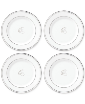 Lenox Federal Platinum Monogram Tidbit Plates Set Of 4 Script Letters