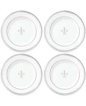 Lenox Federal Platinum Monogram Tidbit Plates Set Of 4 Block Letters