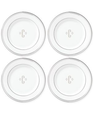 Lenox Federal Platinum Monogram Tidbit Plates Set Of 4 Block Letters