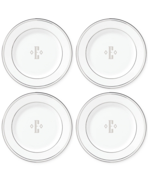 Lenox Federal Platinum Monogram Tidbit Plates Set Of 4 Block Letters