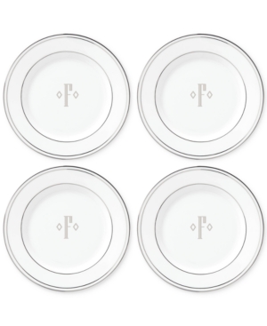 Lenox Federal Platinum Monogram Tidbit Plates Set Of 4 Block Letters