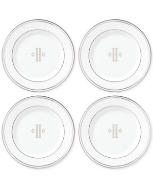 Lenox Federal Platinum Monogram Tidbit Plates Set Of 4 Block Letters