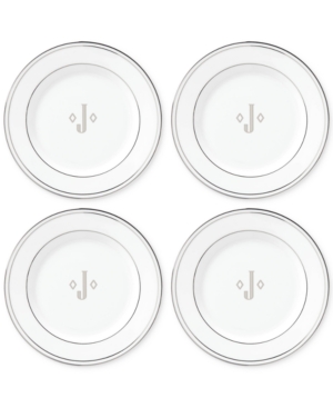 Lenox Federal Platinum Monogram Tidbit Plates Set Of 4 Block Letters