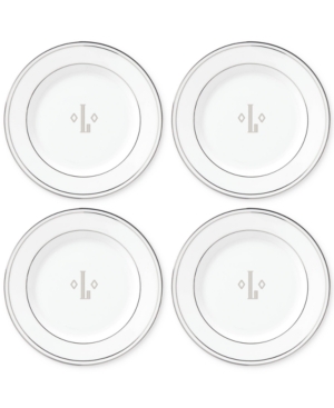 Lenox Federal Platinum Monogram Tidbit Plates Set Of 4 Block Letters