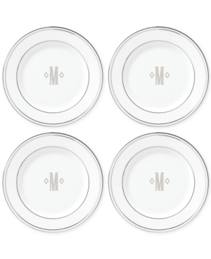 Lenox Federal Platinum Monogram Tidbit Plates Set Of 4 Block Letters