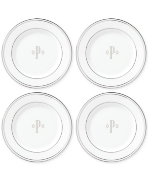 Lenox Federal Platinum Monogram Tidbit Plates Set Of 4 Block Letters