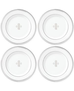 Lenox Federal Platinum Monogram Tidbit Plates Set Of 4 Block Letters