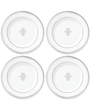 Lenox Federal Platinum Monogram Tidbit Plates Set Of 4 Block Letters