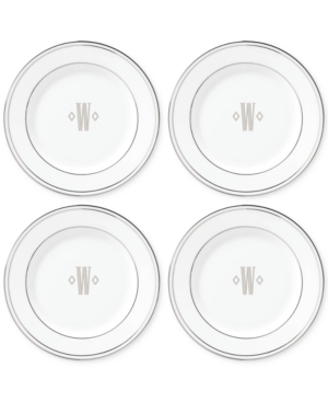 Lenox Federal Platinum Monogram Tidbit Plates Set Of 4 Block Letters