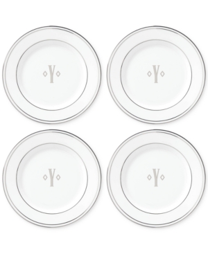 Lenox Federal Platinum Monogram Tidbit Plates Set Of 4 Block Letters
