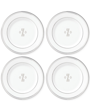 Lenox Federal Platinum Monogram Tidbit Plates Set Of 4 Block Letters