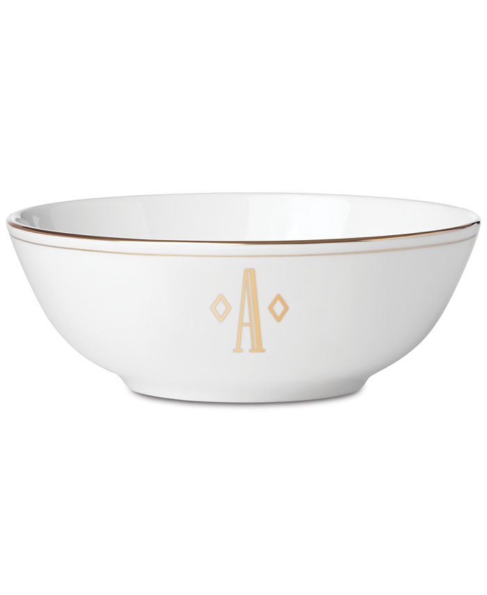 Lenox Federal Gold Monogram Place Setting Bowl, Block Letters - Macy's