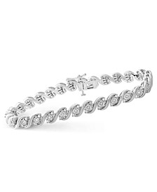 Diamond Twist Bracelet (1 ct. t.w.) in Sterling Silver