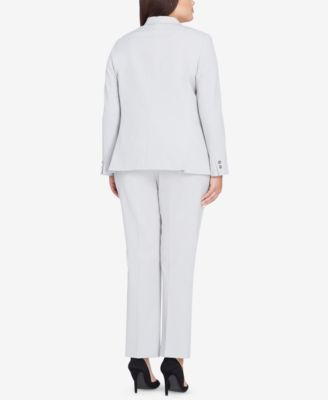 Tahari ASL Plus Size One-Button Jacket & Pants Suit