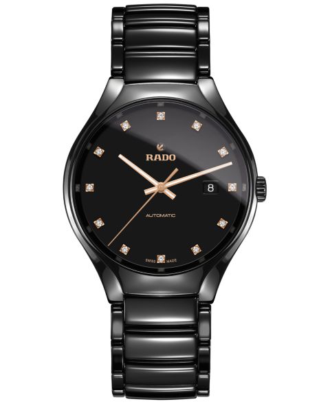 Швейцарские автоматические часы Rado True унисекс, керамический браслет, бриллианты, 40 мм