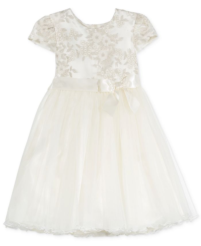 Bonnie Jean Floral Embroidery Tulle Dress Toddler Girls Macy s