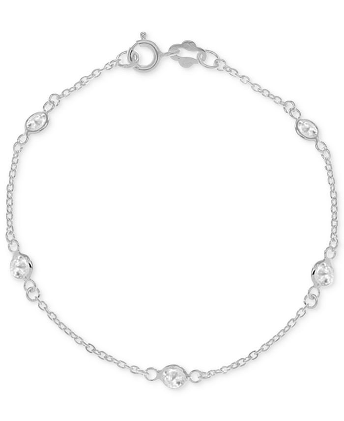 Giani Bernini Cubic Zirconia Ankle Bracelet in Sterling Silver, Created ...