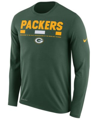 Nike Men's Green Bay Packers Legend Staff Long Sleeve T-Shirt - Macy's