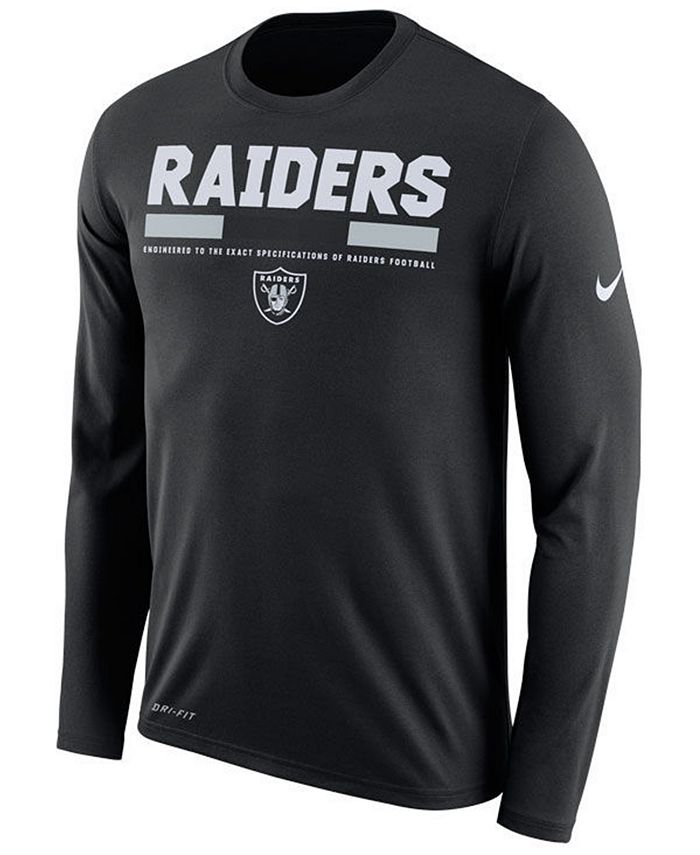 Nike Men's Oakland Raiders Legend Staff Long Sleeve T-Shirt - Macy's